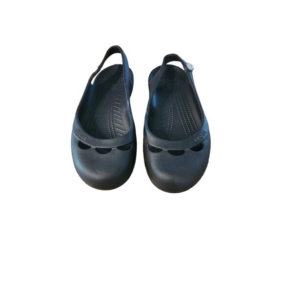 Crocs Ballet Flats Women's 8 Black Cut Out  Slingback Shoes - Picture 1 of 5